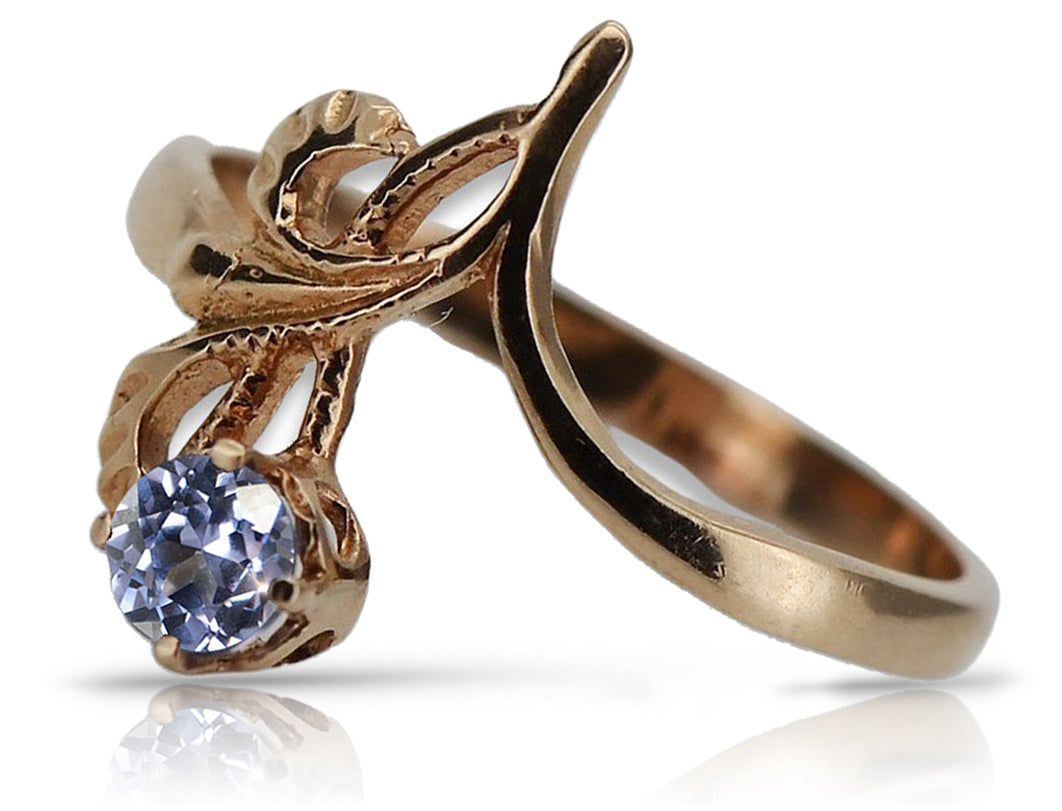 Vintage Rose pink 14k Gold 585 Alexandrite Ring vrc095 Vintage