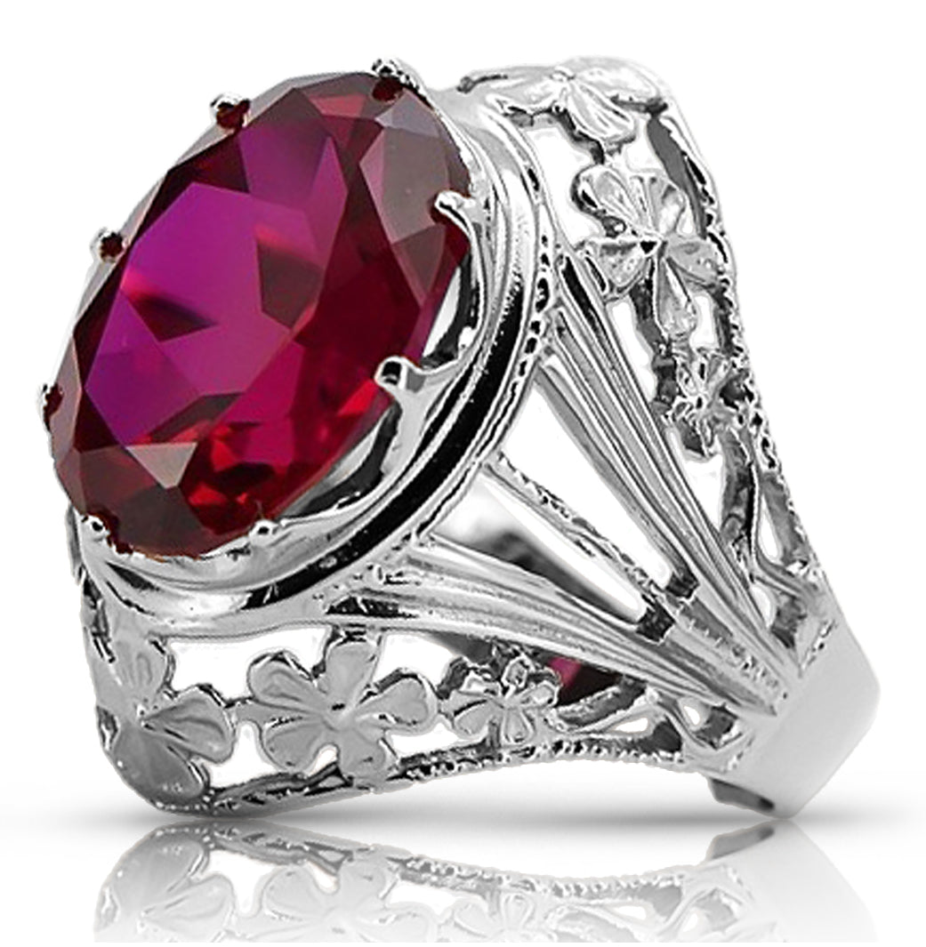 Vintage silver 925 Ruby ring vrc031s Vintage