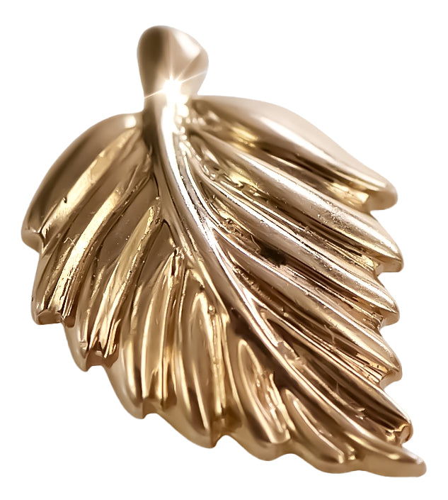 Rose pink 4k 585 gold Vintage leaf pendant vpn054