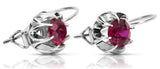 Vintage 925 Silver ruby earrings vec062s vec062s-rb