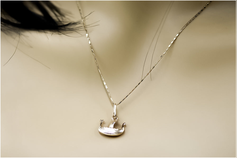 Vintage rose pink 14k 585 gold Vintage boat pendant vpn044