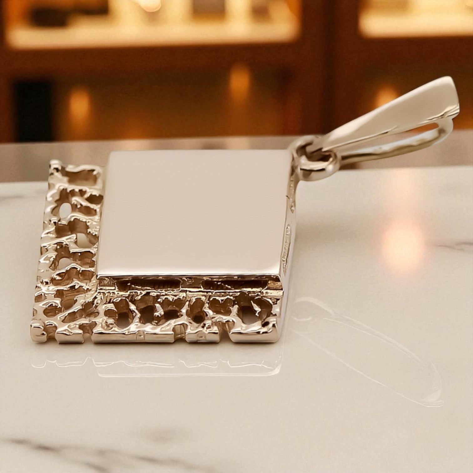 Vintage silver rose gold plated 925  Vintage leaf pendant vpn041rp
