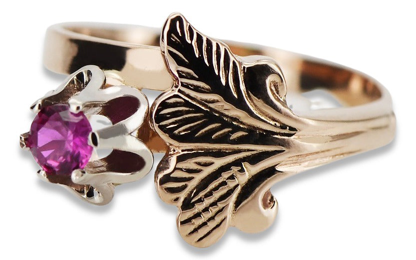 Vintage rose pink 14k gold 585 Amethyst ring vrc169 Vintage
