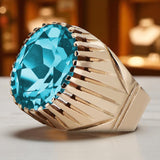 Vintage rose pink 14k gold 585 Aquamarine ring vrc048 Vintage Russian Soviet style vrc048r-aq