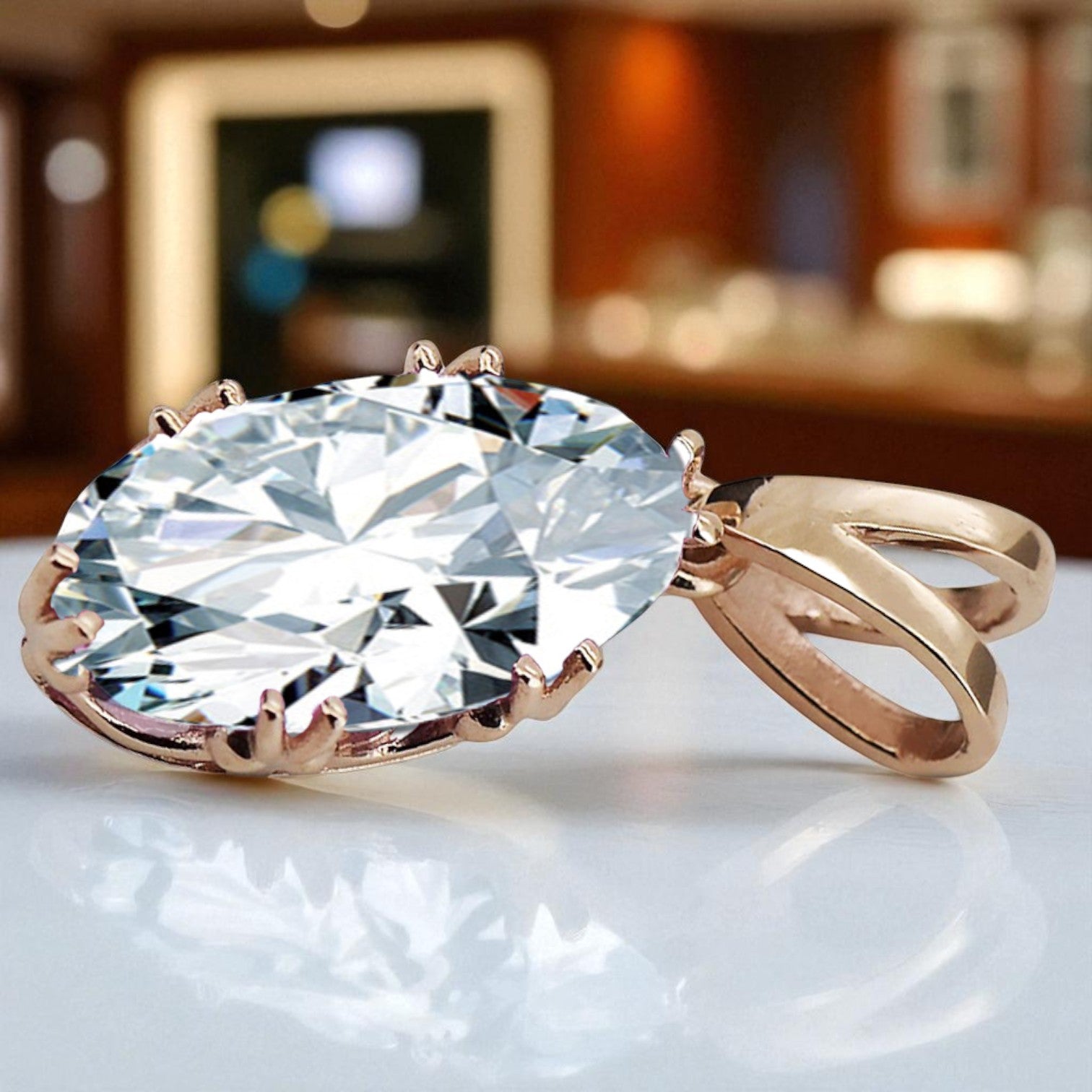 Vintage Pendant Zircon Original Vintage 14K Rose Gold vpc019r