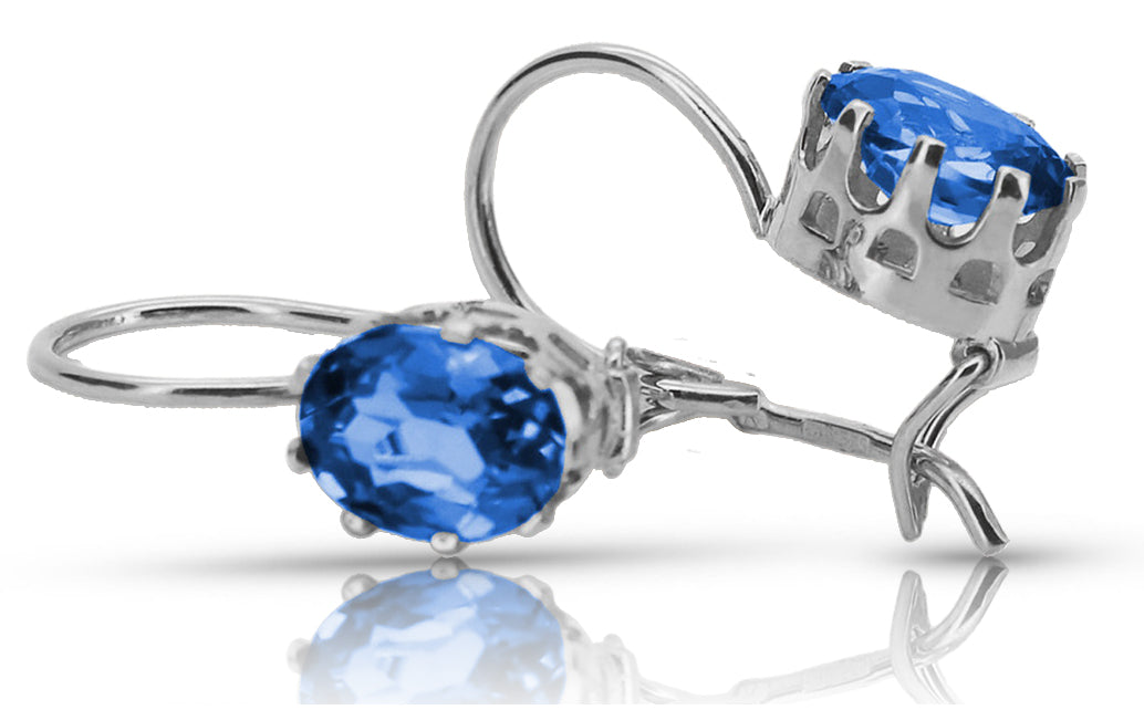 Vintage Vintage 925 Silver Sapphire earrings vec196s vec196s-sp