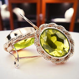 Original 14K Rose Gold Yellow Peridot Vintage earrings vec007r