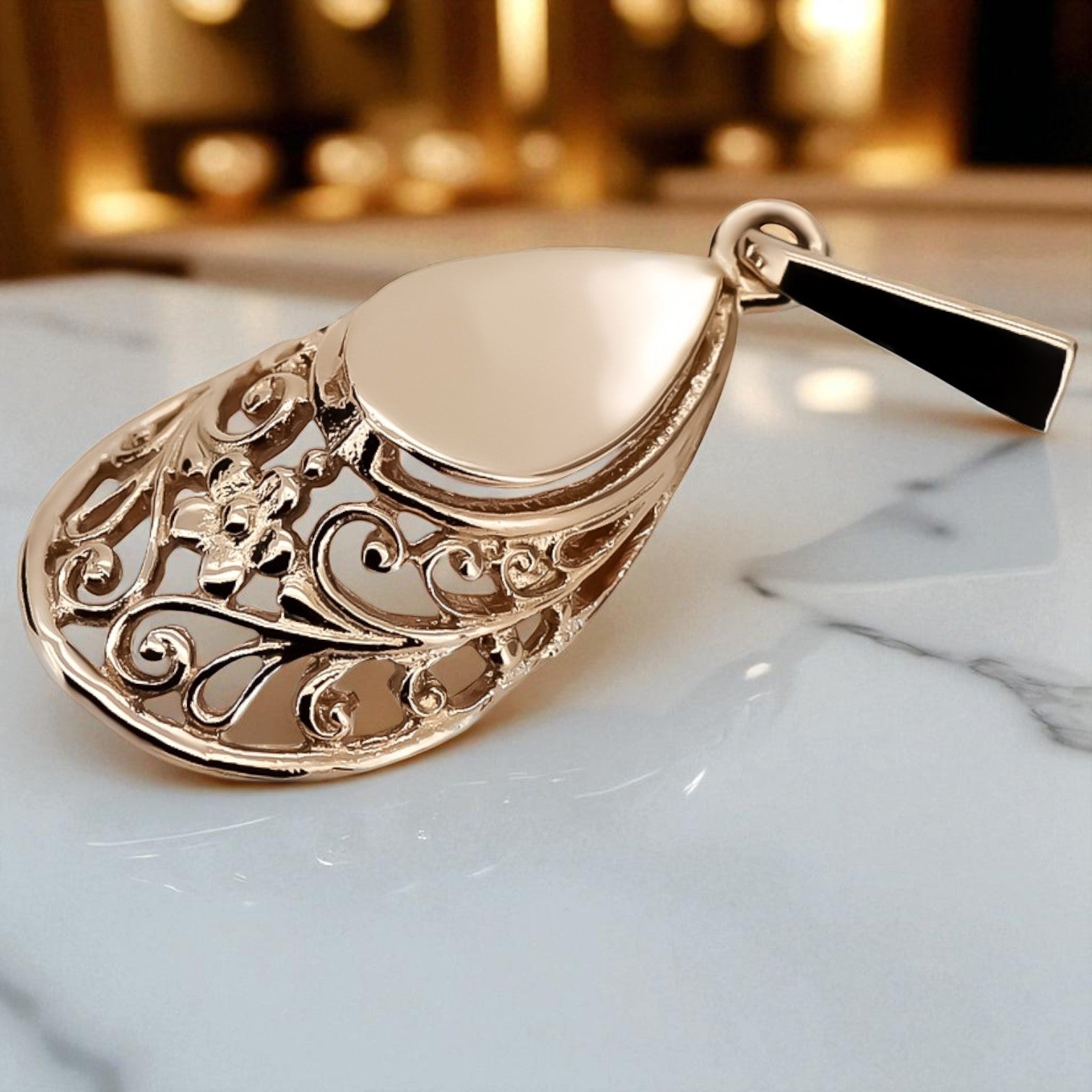Vintage silver rose gold plated 925  Vintage horseshoe pendant vpn074rp