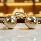 Vintage rose pink 14k 585 gold Vintage ball earrings ven130