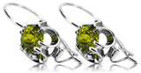 Silver 925 peridot earrings vec035s Vintage Russian Soviet style vec035s-yp