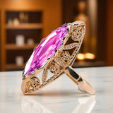 Ring Amethyst Original Vintage 14K Rose Gold Vintage Jewlery vrc005r vrc005r-am