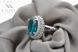 Vintage silver 925 Aquamarine ring vrc068s Vintage vrc068s-aq