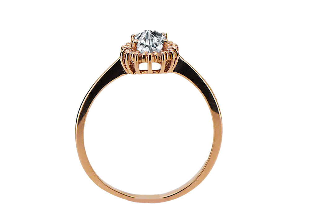 Ring Vintage Jewlery Zircon Original Vintage 14K Rose Gold crc009r crc009r-zi