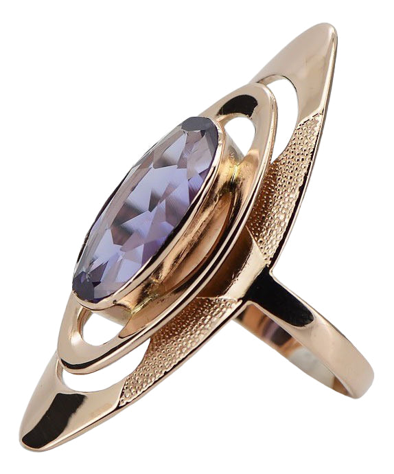 Vintage Rose 14k Gold 585 Alexandrite Ring vrc189 Vintage