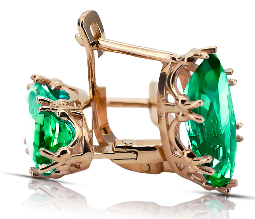 Vintage style Ring Emerald Original Vintage 14K Rose Gold vec021r