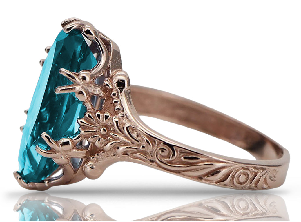 Vintage rose pink 14k gold 585 Akwamatyn ring vrc084 Vintage