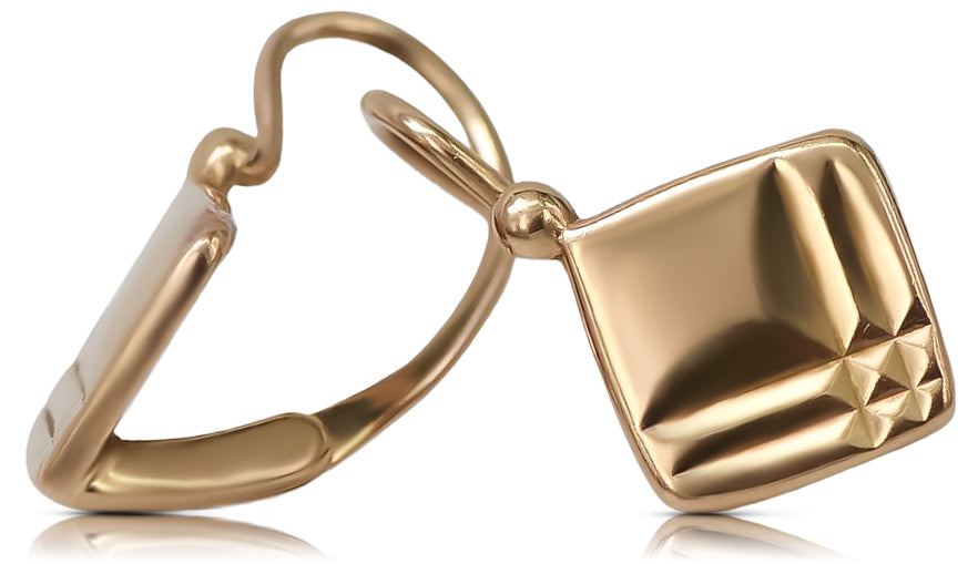 Earrings in Vintage rose 14k gold 585 square Vintage ven071