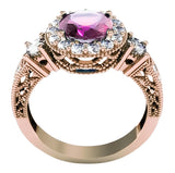 Amethyst Original Vintage 14K Rose Gold Ring Vintage crc003r