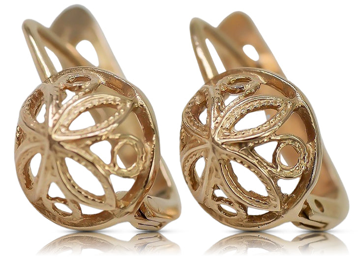 Earrings in Vintage rose 14k gold 585 flower Vintage ven203