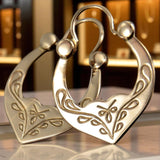 Vintage rose pink 14k 585 gold Vintage Gipsy earrings ven119