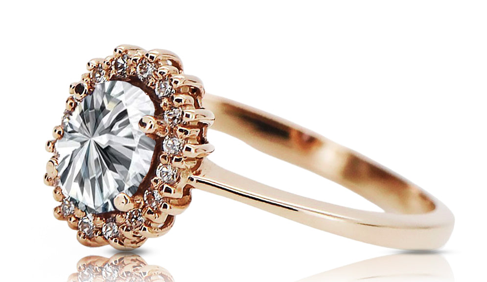 Ring Vintage Jewlery Zircon Original Vintage 14K Rose Gold crc009r