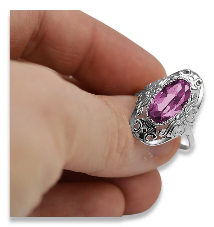Vintage silver 925 Amethyst ring vrc014s Vintage vrc014s-am