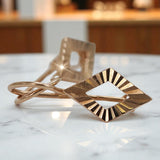 Vintage rose pink 14k 585 gold  Vintage square earrings ven144