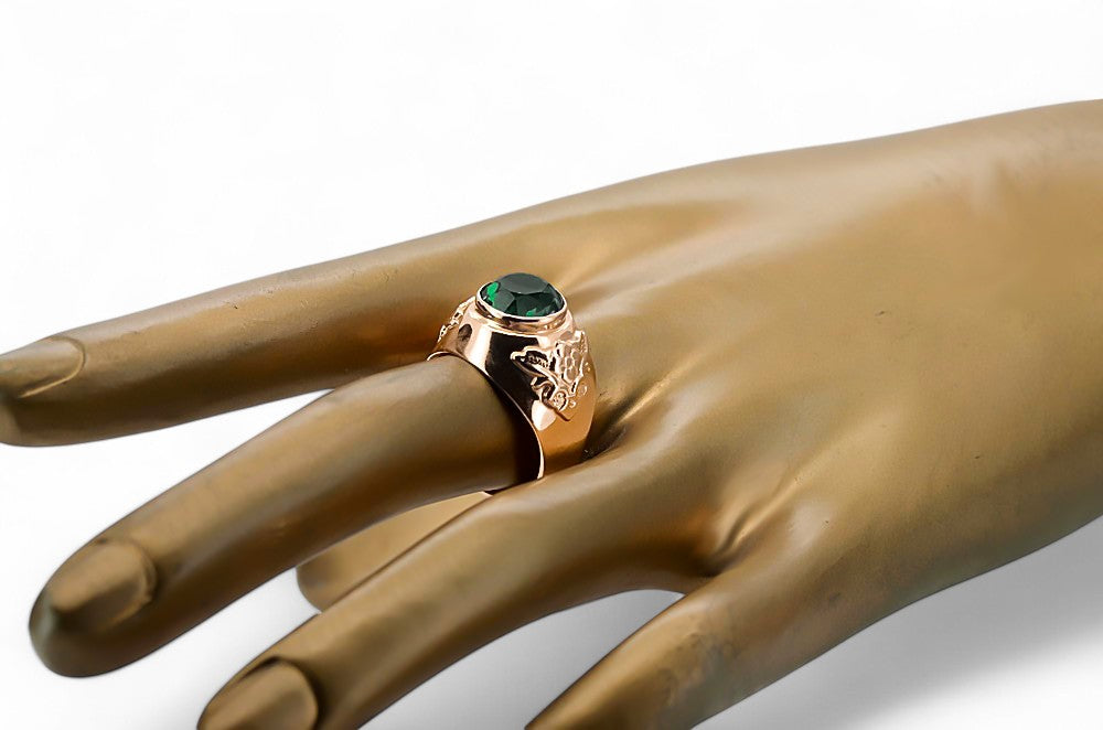 Original Vintage 14K Rose Gold Emerald Ring Vintage craft vrc078r vrc078r-em