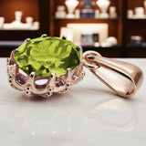 Pendant Yellow Peridot Original Vintage 14K Rose Gold Vintage craft vpc008r