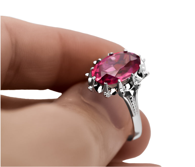 Silver 925 Ruby ring vrc079s Vintage