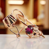 Vintage Jewlery Earrings Ruby Original Vintage 14K Rose Gold vec053r