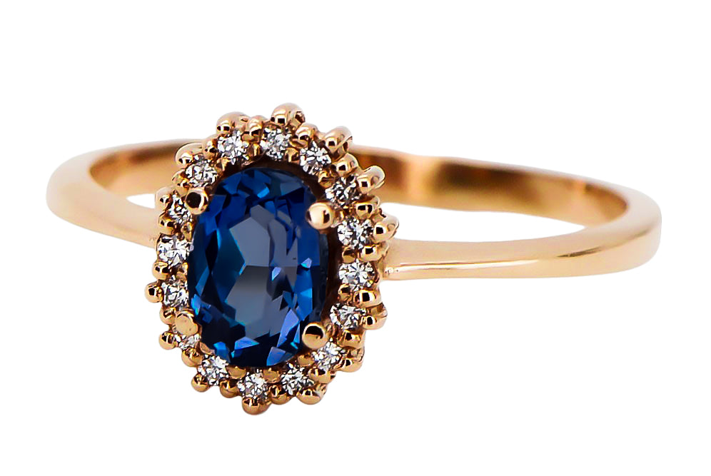 Original Vintage 14K Rose Gold Sapphire Ring Vintage style crc009r crc009r-sp