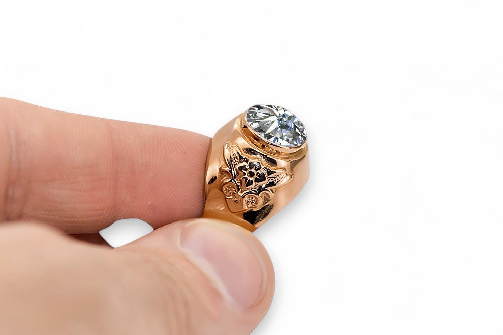 Ring Vintage Jewlery Zircon Original Vintage 14K Rose Gold vrc078r vrc078r-zi