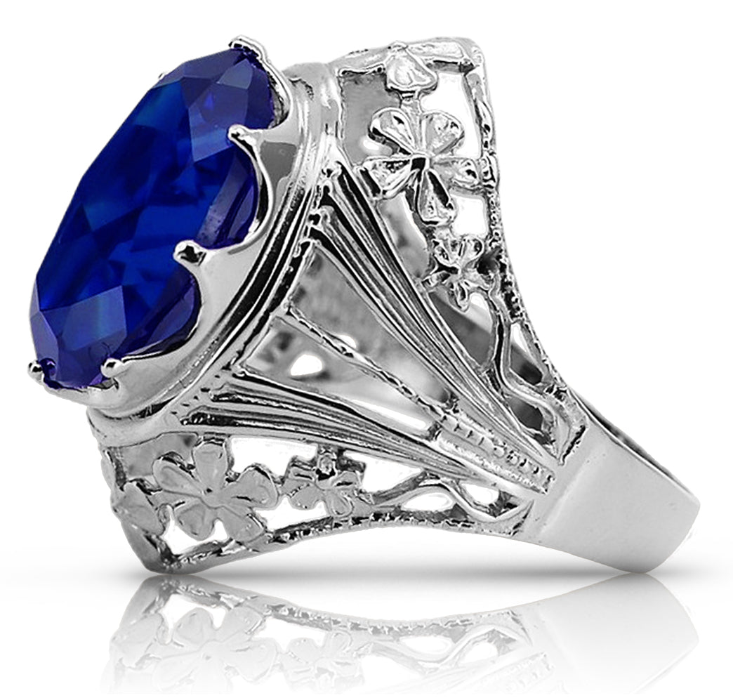 Vintage silver 925 Sapphire ring vrc031s Vintage vrc031s-sp