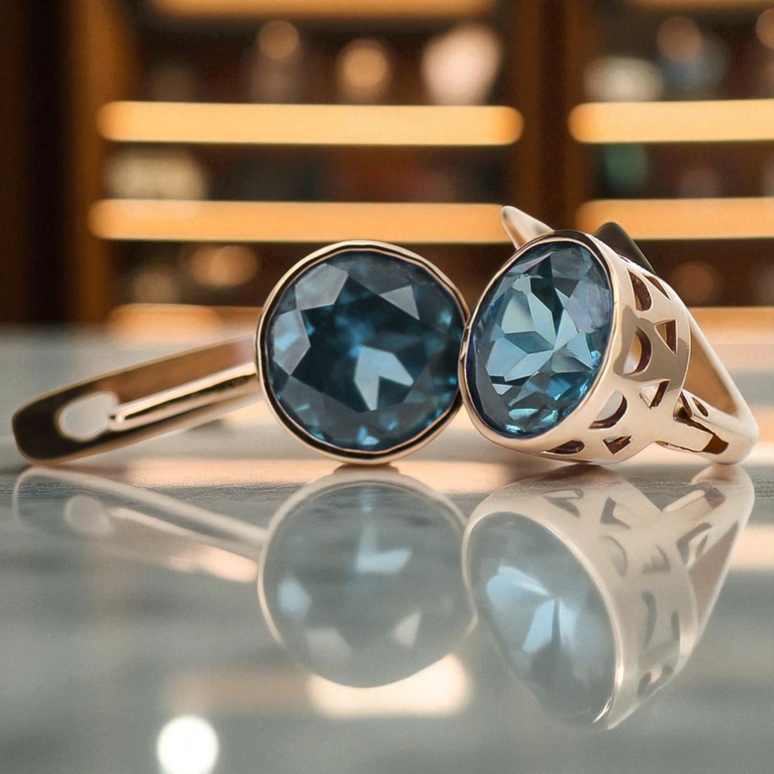 Vintage rose pink 14k 585 gold Aquamarine earrings vec107 vec107r-aq