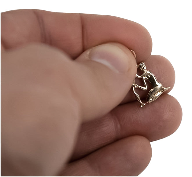 Pendant pendant made of rose red gold 14k 585 Vintage zodiac vzp004