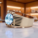 Vintage craft Ring Aquamarine Original Vintage 14K Rose Gold vrc007r