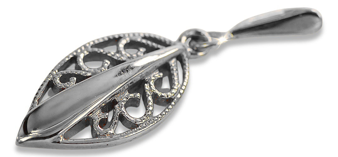Vintage silver 925 Vintage leaf pendant vpn081s