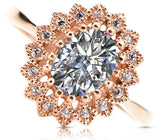 Original Vintage 14K Rose Gold Zircon Ring Vintage style crc012r