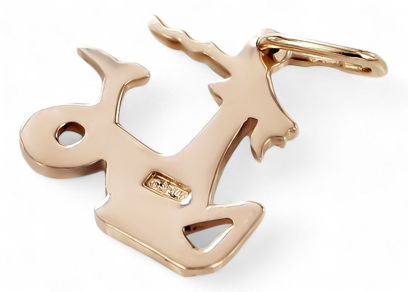 Pendant pendant made of rose red gold 14k 585 Vintage zodiac Capricorn vzp003