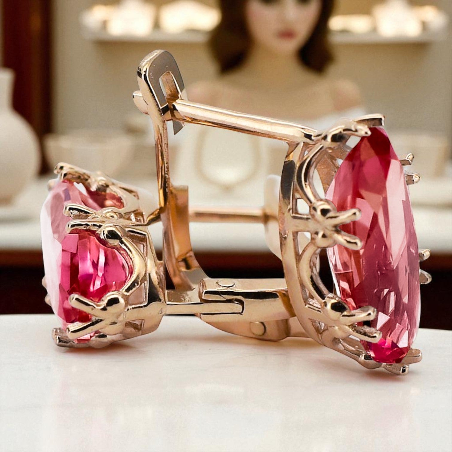 Ruby Original Vintage 14K Rose Gold Ring Vintage craft vec021r