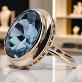 Vintage rose pink 14k gold 585 Aquamarine ring vrc285 Vintage Russian Soviet style