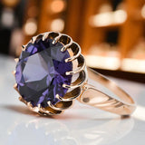 Rose pink 14k gold 585 Alexandrite ring vrc035r Vintage Russian Soviet style