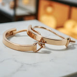 Vintage rose pink 14k 585 gold  round earrings ven055