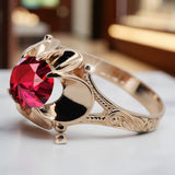 Ring Vintage style Ruby Original Vintage 14K Rose Gold vrc377r