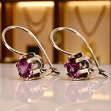 Rose pink 14k 585 gold ruby earrings vec019 Vintage Russian Soviet style vec019r-rb