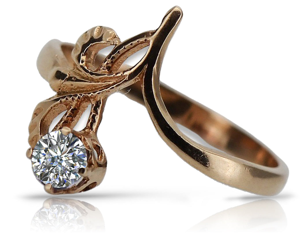 Vintage 925 Silver Rose Gold Plated Cubic Zircon Ring vrc095rp Vintage