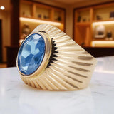 Original Vintage 14K Rose Gold Aquamarine Ring Vintage craft vrc127r