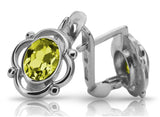 Vintage 925 Silver peridot earrings vec033s Russian Soviet style vec033s-yp