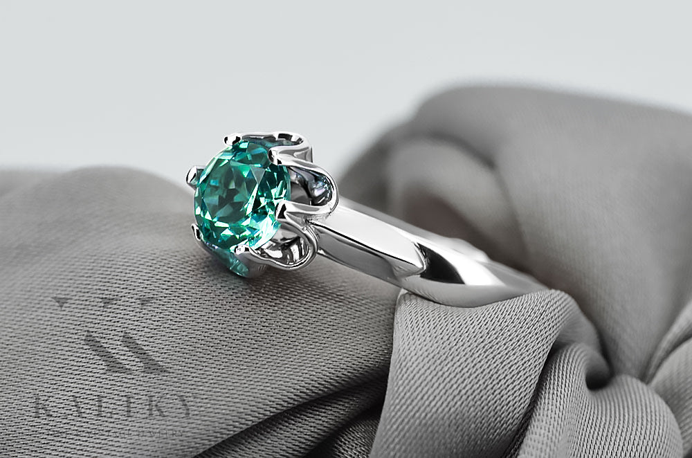 Silver 925 Emerald ring vrc122s Vintage vrc122s-em